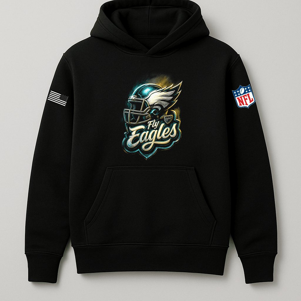 Custom Fan - Style Eagle Hoodie with Name | Game Day Football Apparel | LNS Laser Engraver Designer LLC