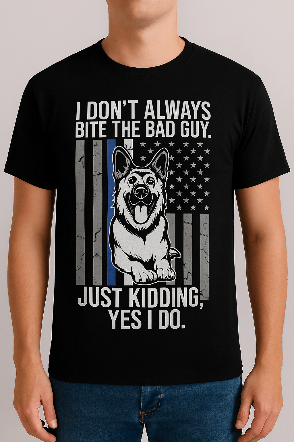 Funny Blue Line Police German Shepherd | Game Day Football Apparel | LNS Laser Engraver Designer LLC