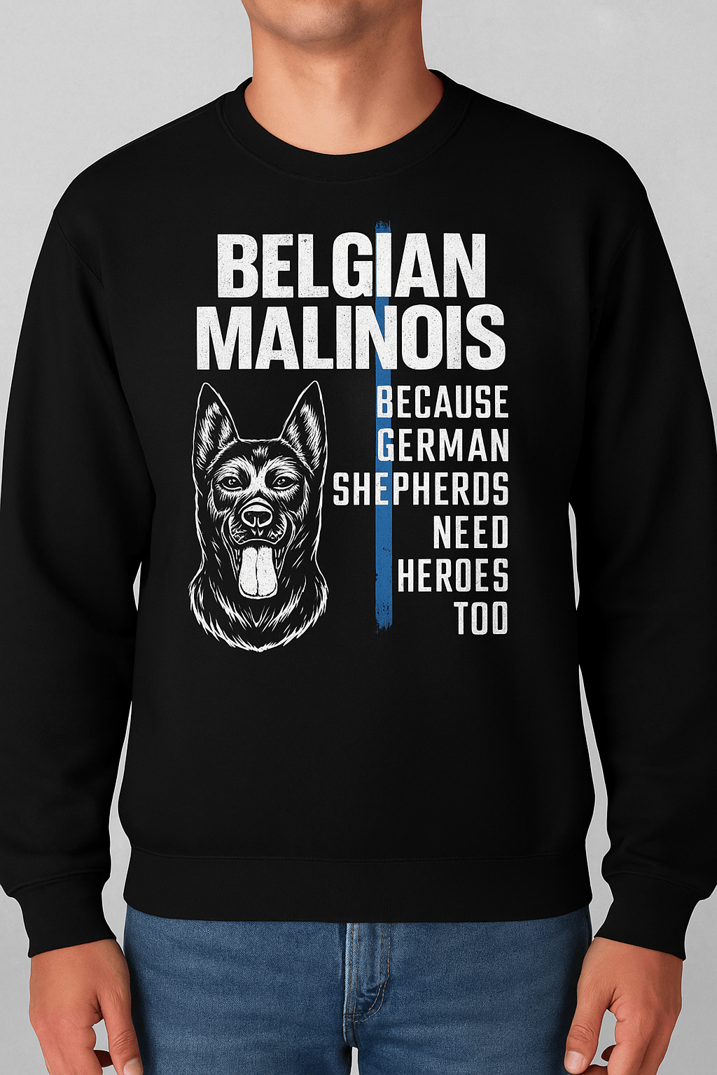 Funny K9 Malinois Blue Line USA Flag | Game Day Football Apparel | LNS Laser Engraver Designer LLC