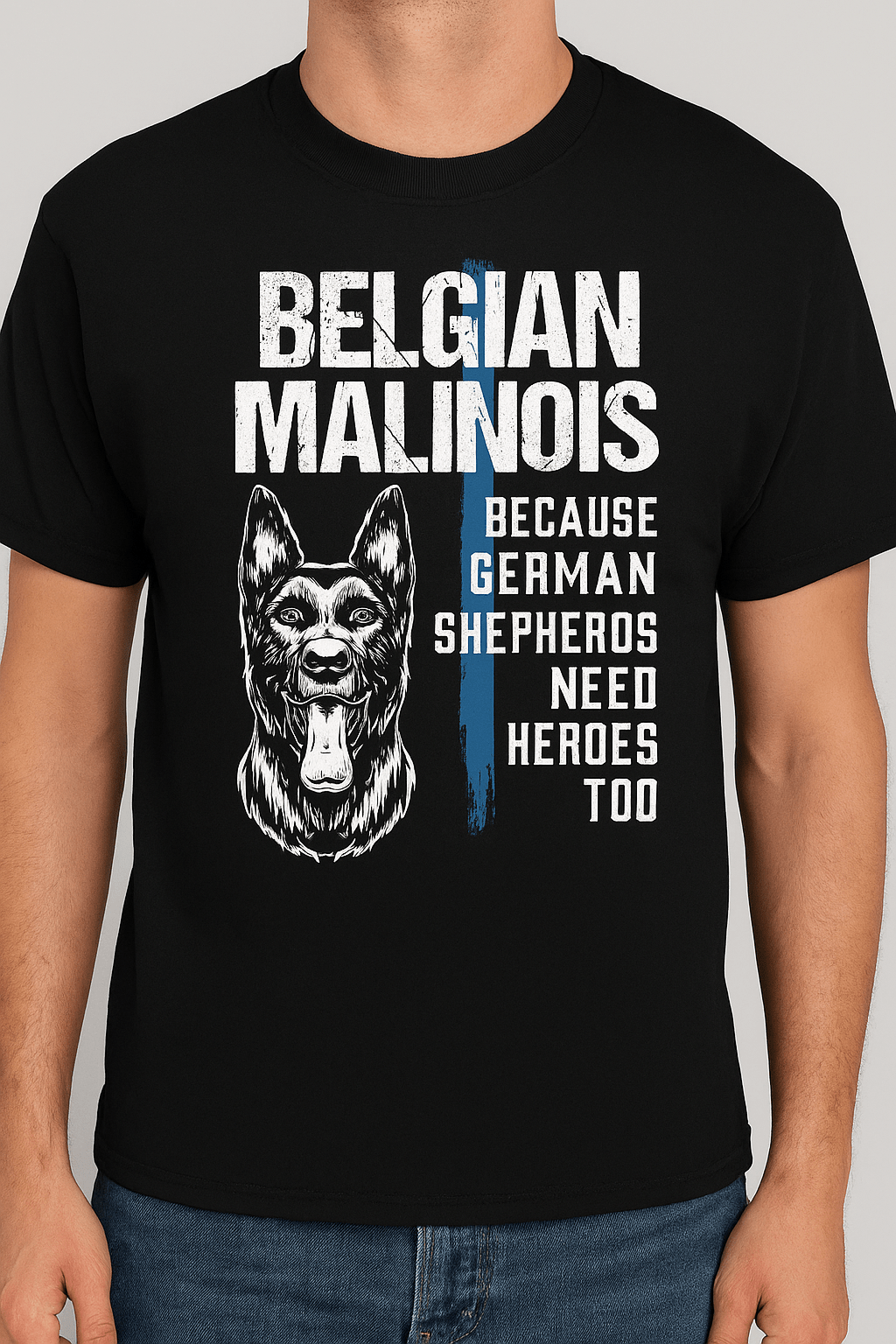 Funny K9 Malinois Blue Line USA Flag | Game Day Football Apparel | LNS Laser Engraver Designer LLC