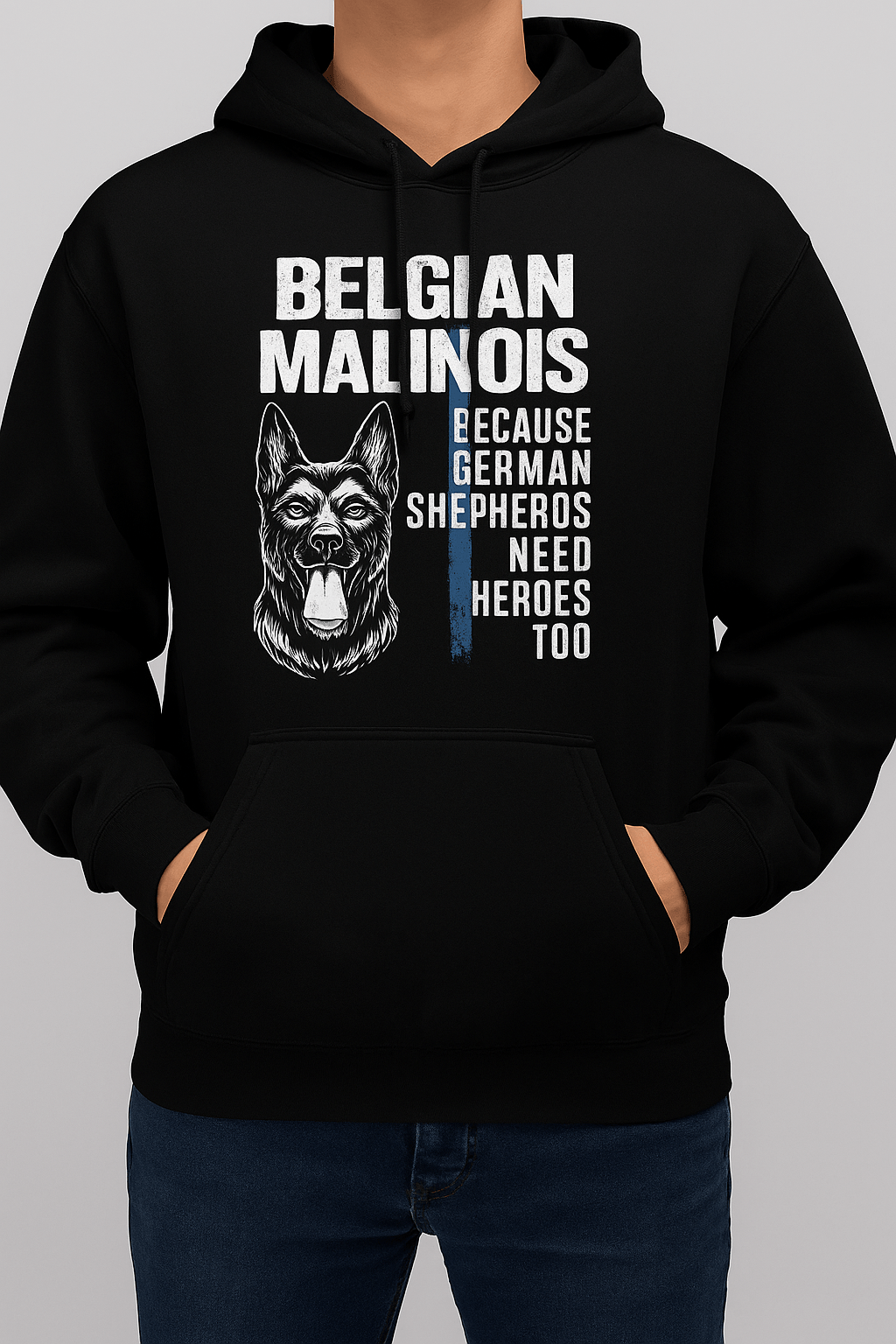 Funny K9 Malinois Blue Line USA Flag | Game Day Football Apparel | LNS Laser Engraver Designer LLC