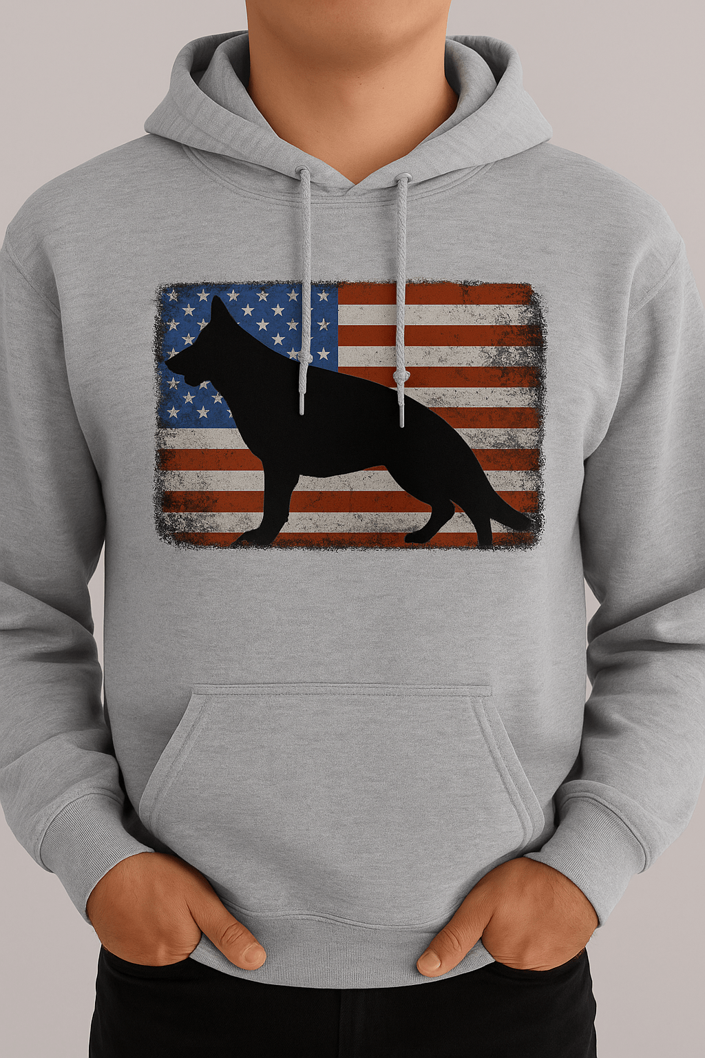 German Shepherd American Flag | Game Day Football Apparel | LNS Laser Engraver Designer LLC