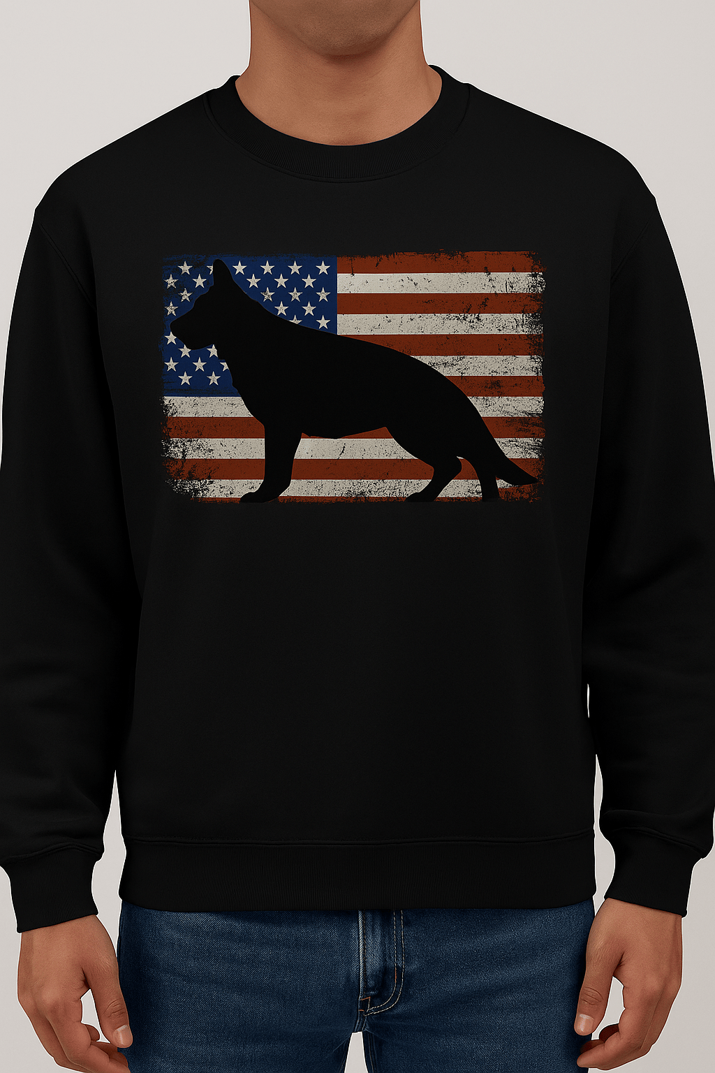 German Shepherd American Flag | Game Day Football Apparel | LNS Laser Engraver Designer LLC