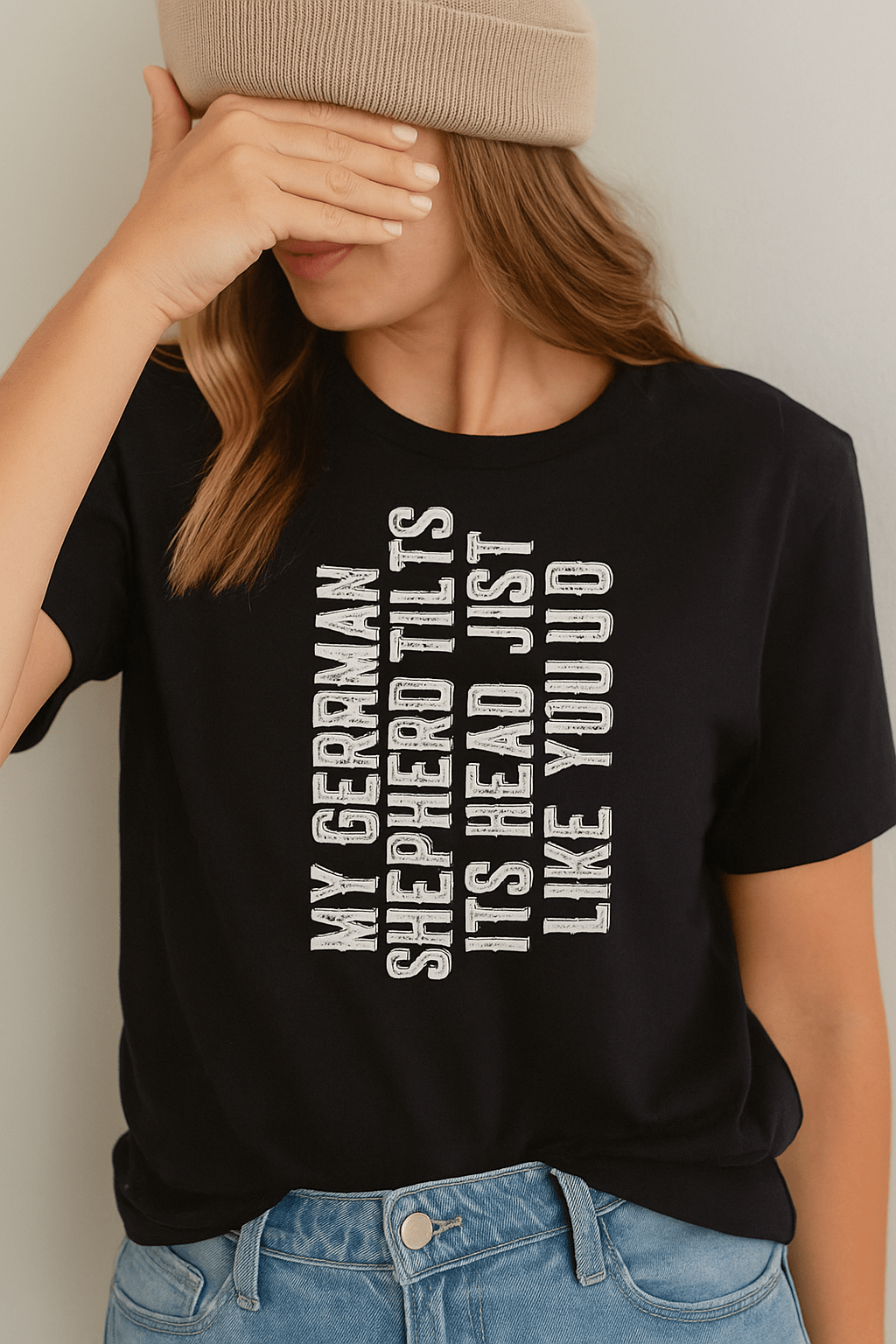 German Shepherd Gift Tilt Head Dog | Game Day Football Apparel | LNS Laser Engraver Designer LLC