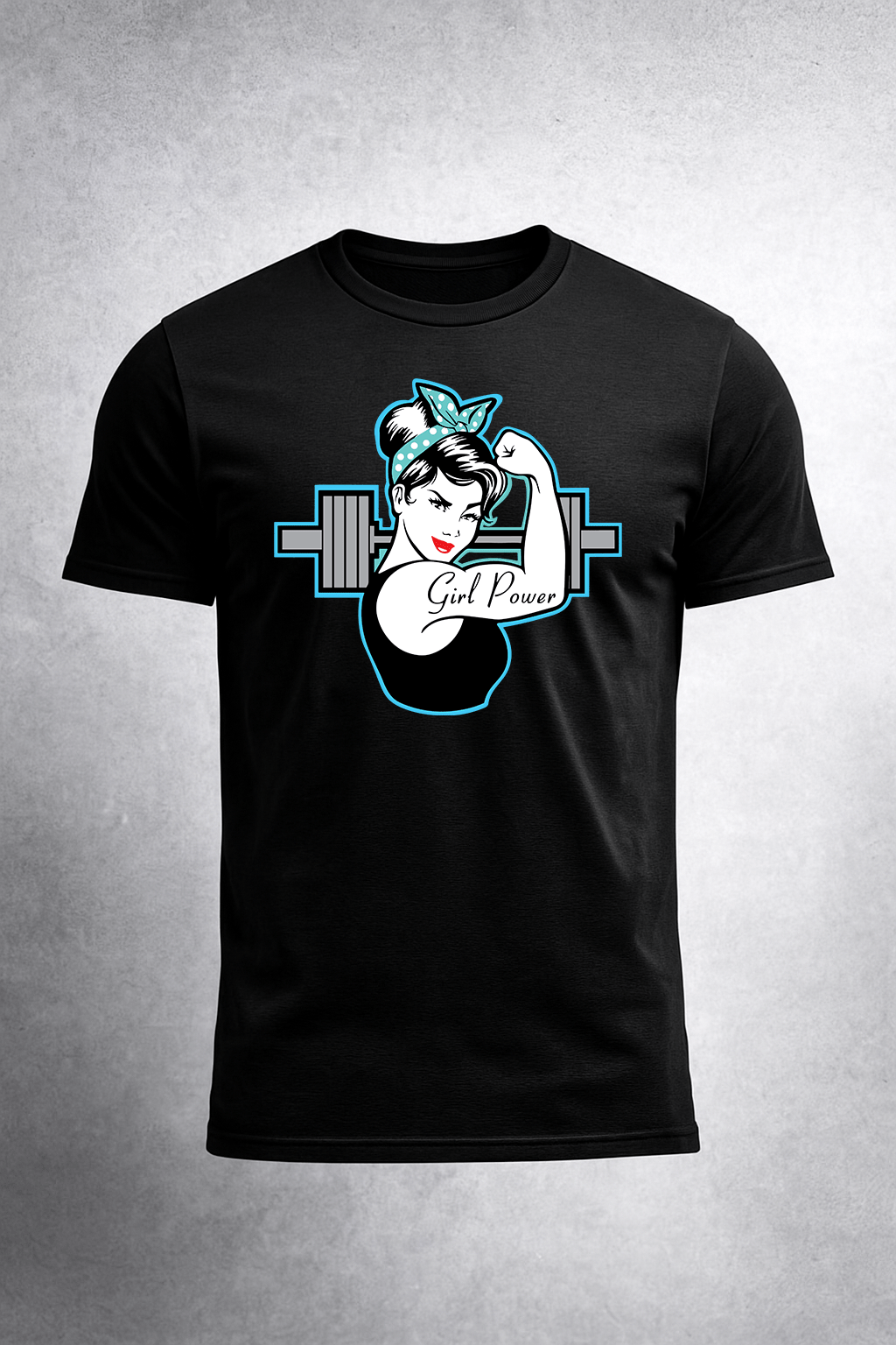Girl Power Barbell Tee | Game Day Football Apparel | LNS Laser Engraver Designer LLC