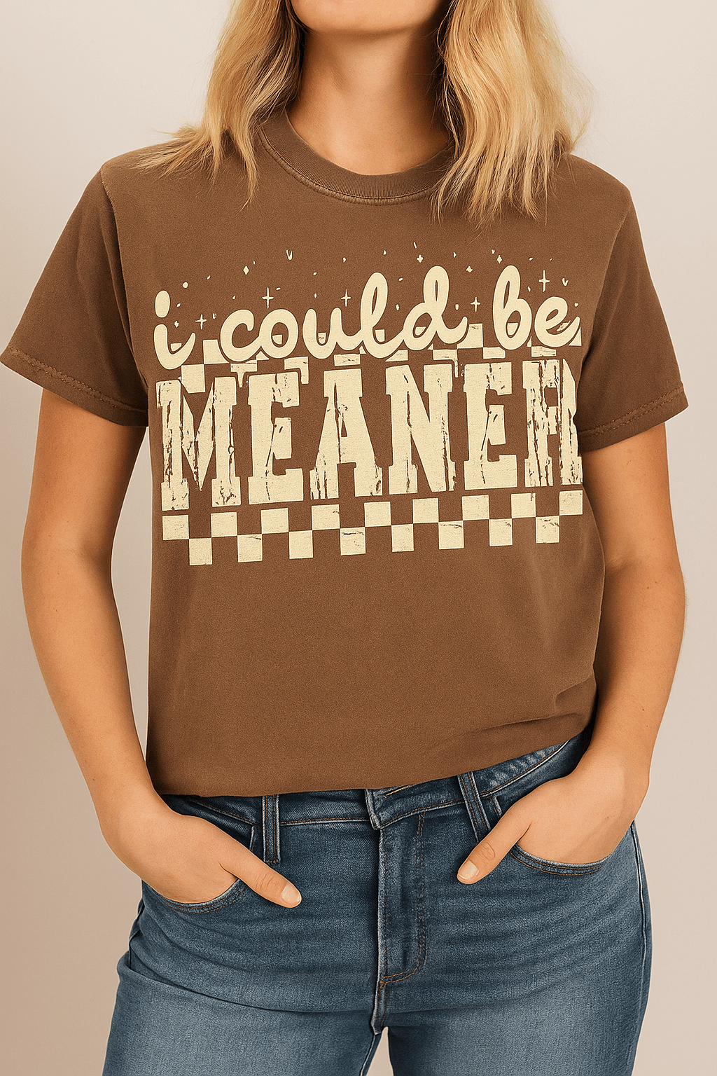 I Could Be Meaner | Game Day Football Apparel | LNS Laser Engraver Designer LLC
