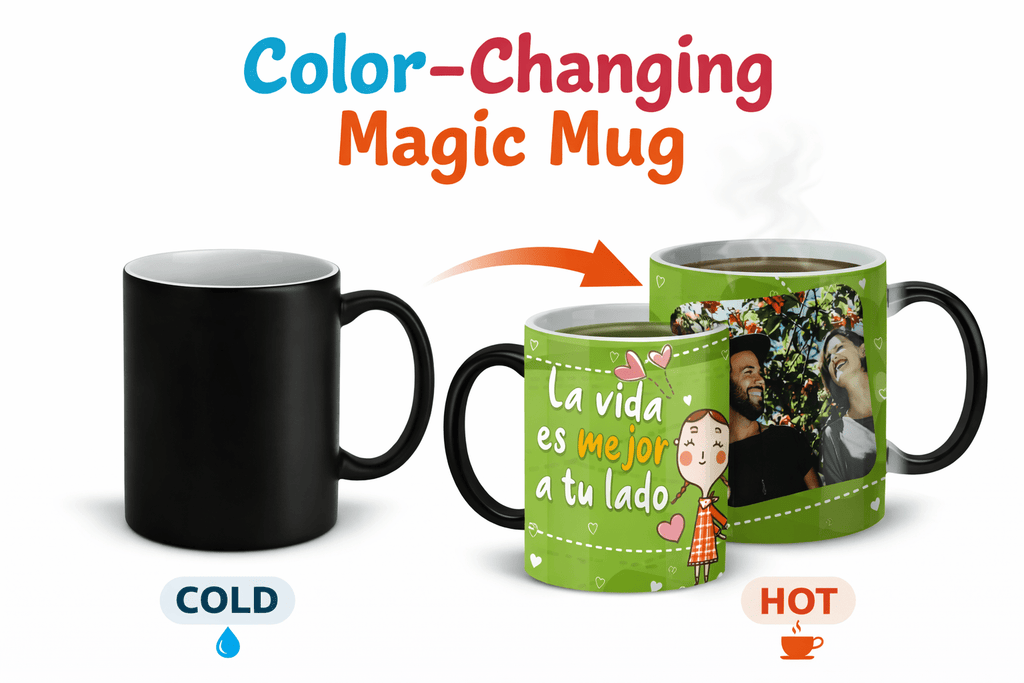 “La Vida es Mejor a Tu Lado” Personalized Photo Mug (English or Spanish) | Game Day Football Apparel | LNS Laser Engraver Designer LLC