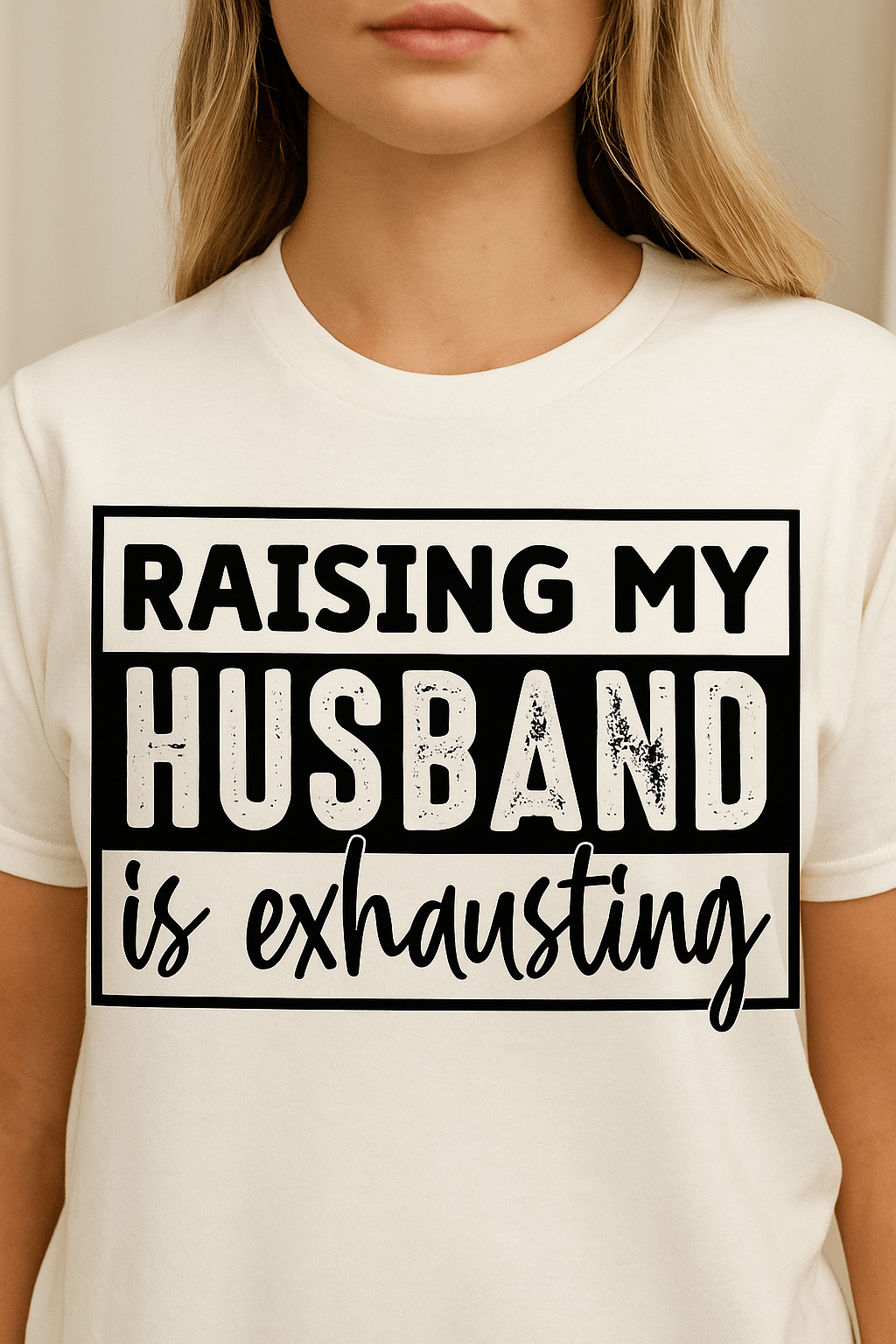Raising My Husband Is Exhausting | Game Day Football Apparel | LNS Laser Engraver Designer LLC