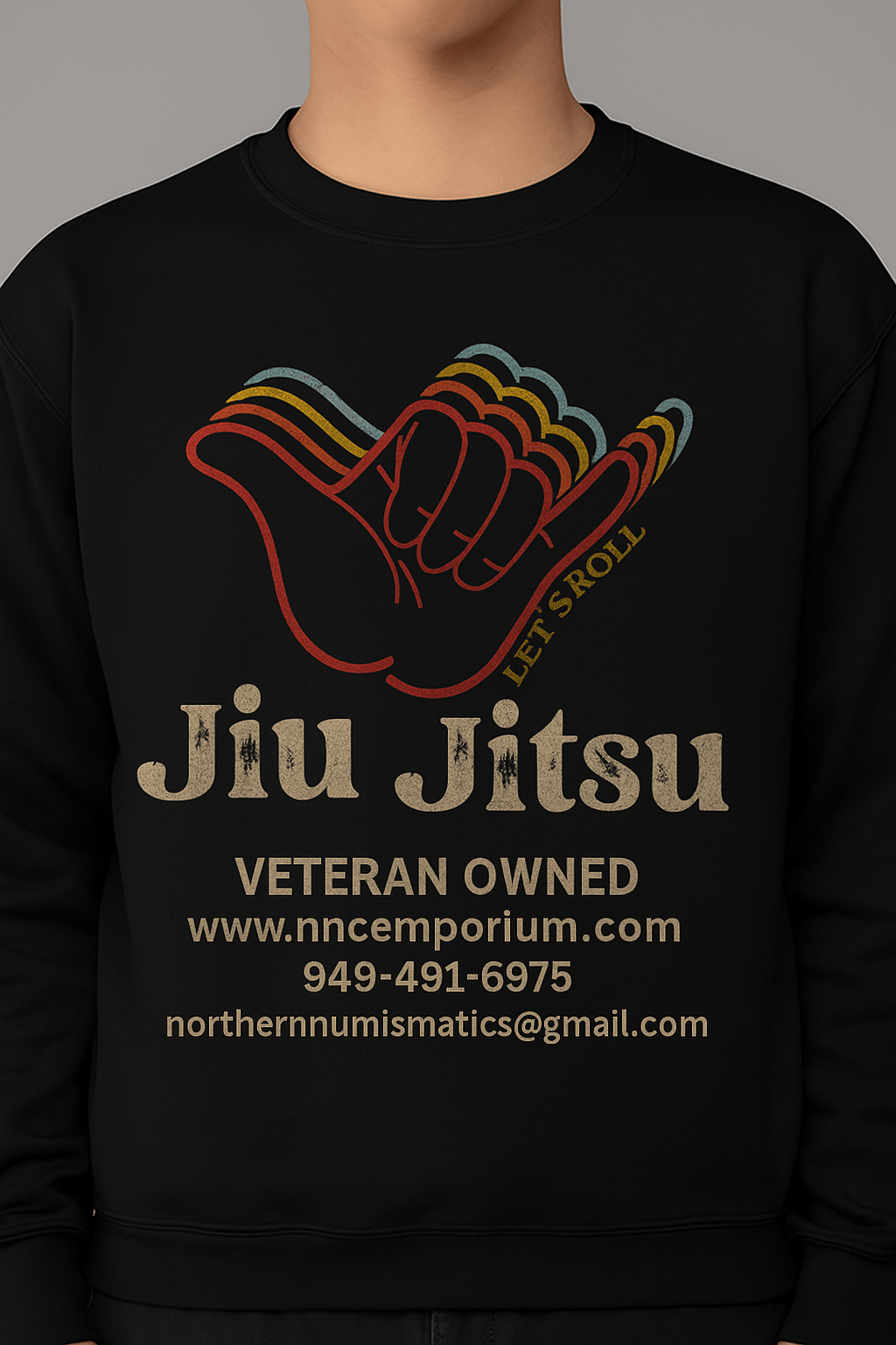 Retro Hand Sign Let’s Roll Jiu | Game Day Football Apparel | LNS Laser Engraver Designer LLC