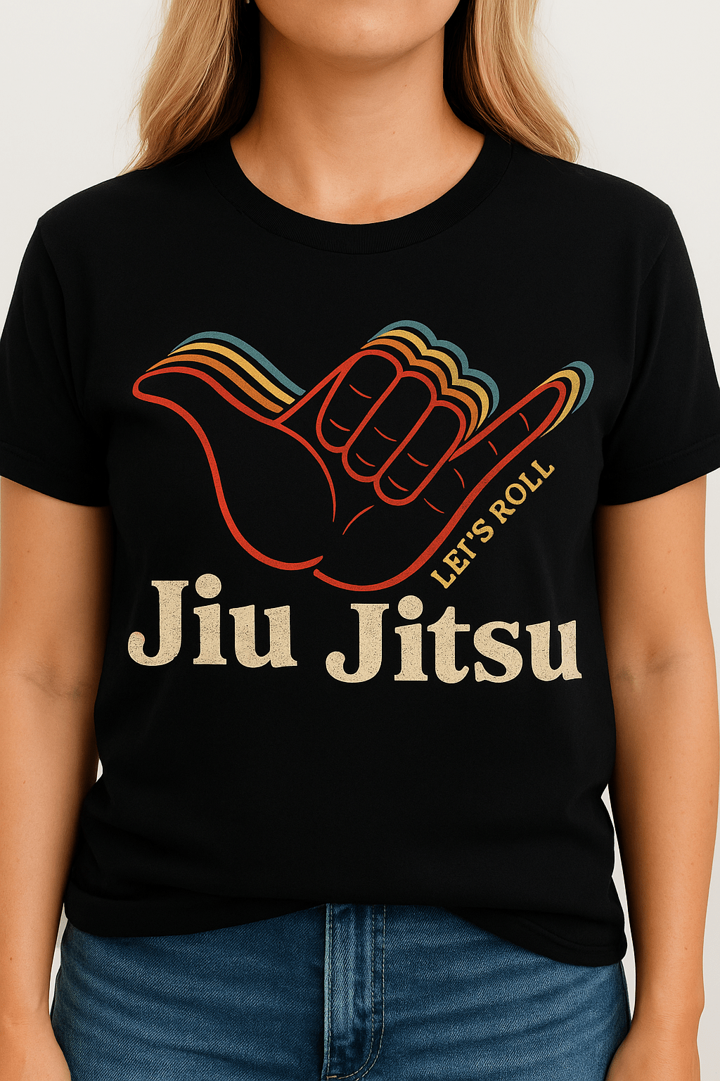 Retro Hand Sign Let’s Roll Jiu | Game Day Football Apparel | LNS Laser Engraver Designer LLC