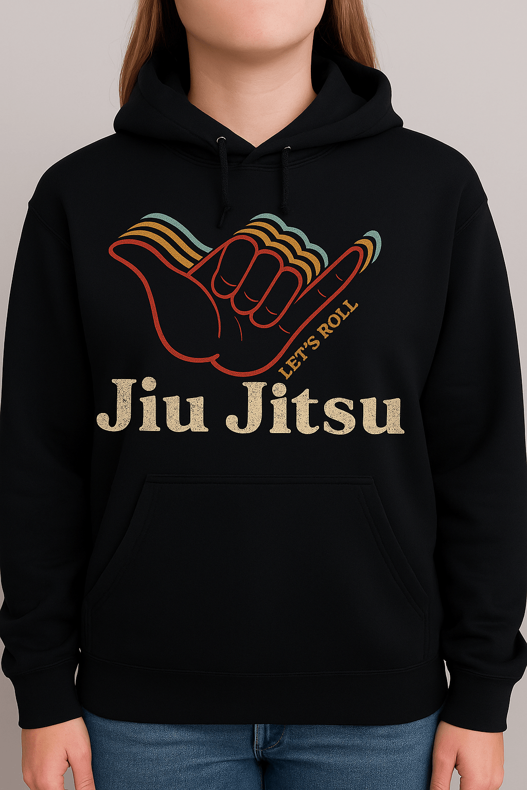 Retro Hand Sign Let’s Roll Jiu | Game Day Football Apparel | LNS Laser Engraver Designer LLC