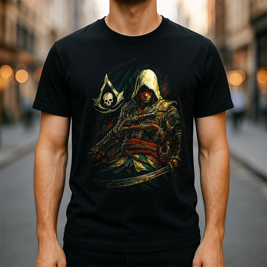Shadow Pirate Assassin Tee | Game Day Football Apparel | LNS Laser Engraver Designer LLC