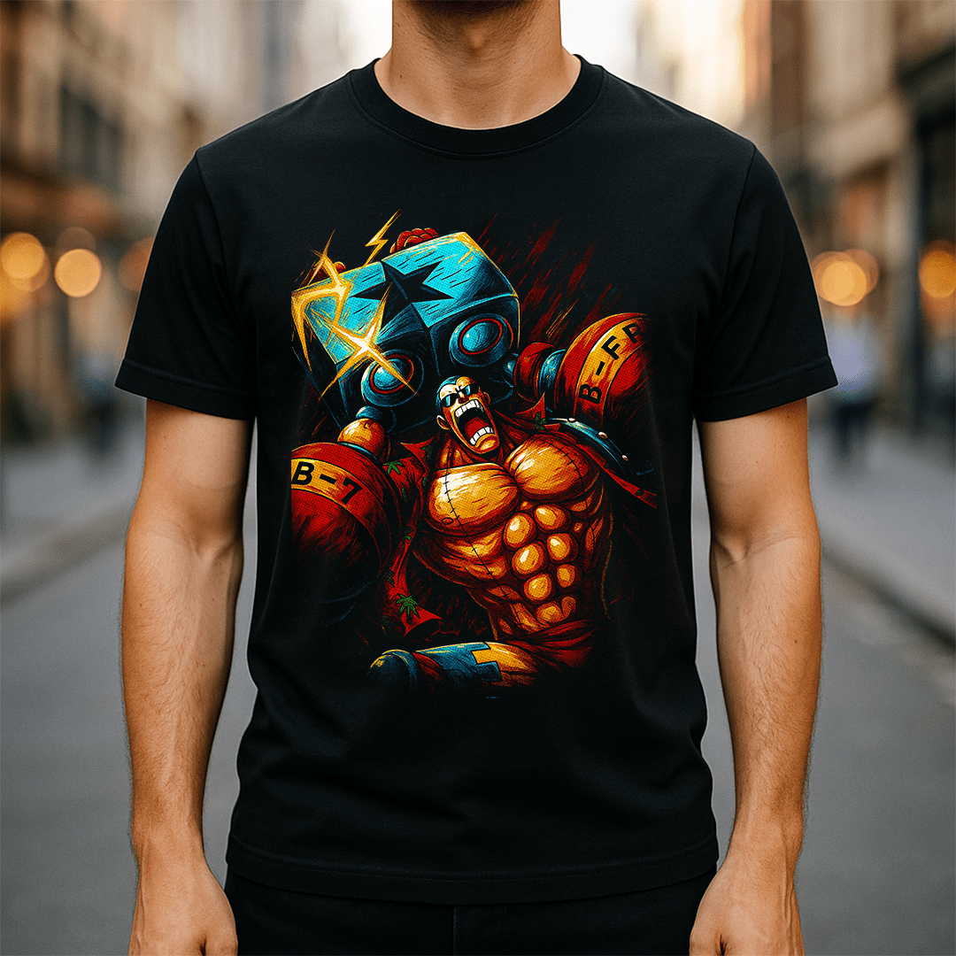 Thunder Mecha Brawler Tee | Game Day Football Apparel | LNS Laser Engraver Designer LLC